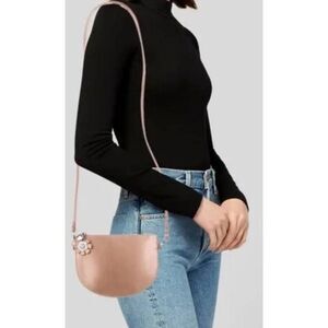 Zac Zac Posen Rose Gold Crossbody Bag Pink Metallic Zip Pouch